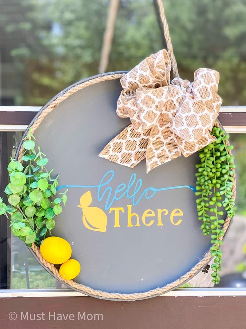 DIY Front Door Decor Using Cricut Joy - Must Have Mom