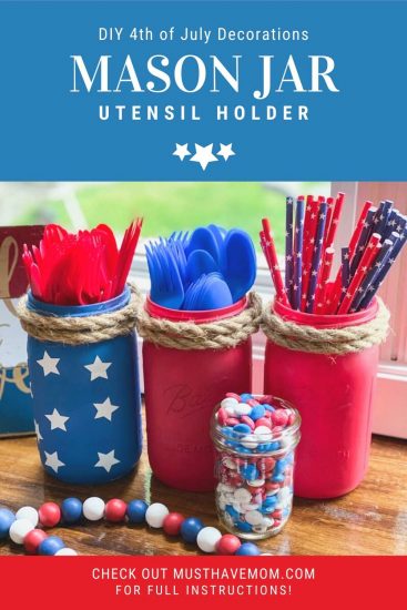 mason jar utensil holder DIY