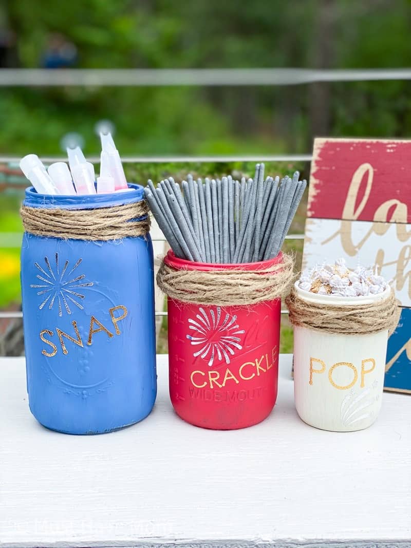 4th of July Craft – Snap Crackle Pop Mason Jars