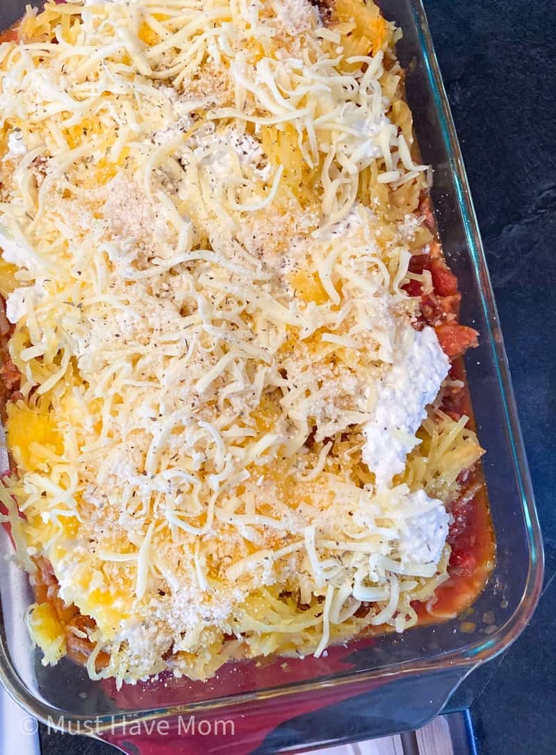 how to layer spaghetti squash lasagna