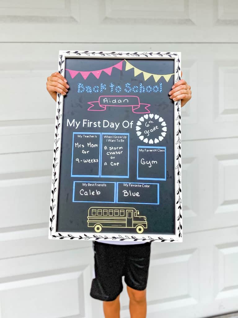 first day of school sign