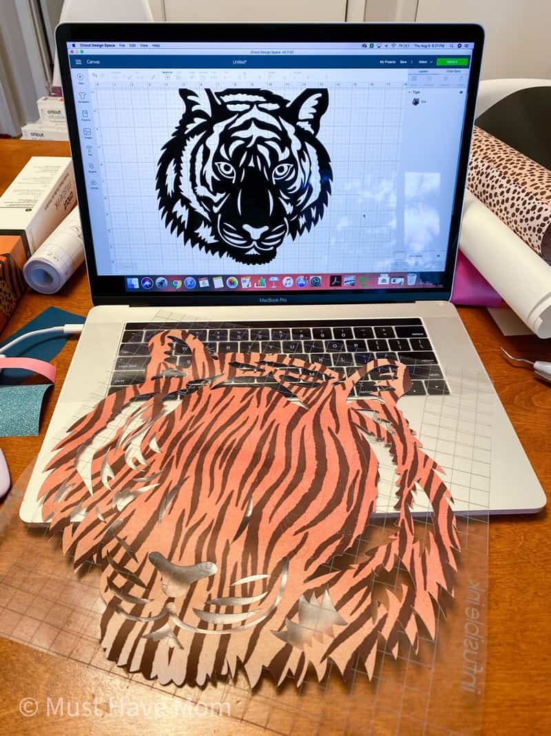 Cricut infusible ink tiger head