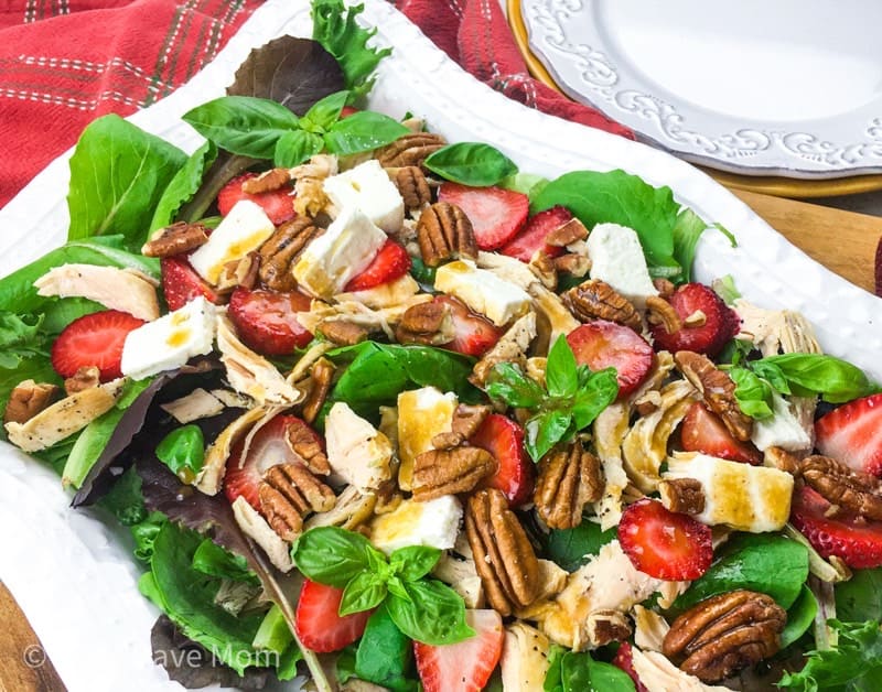 Easy Instant Pot® Chicken Salad with strawberries, feta and pecans