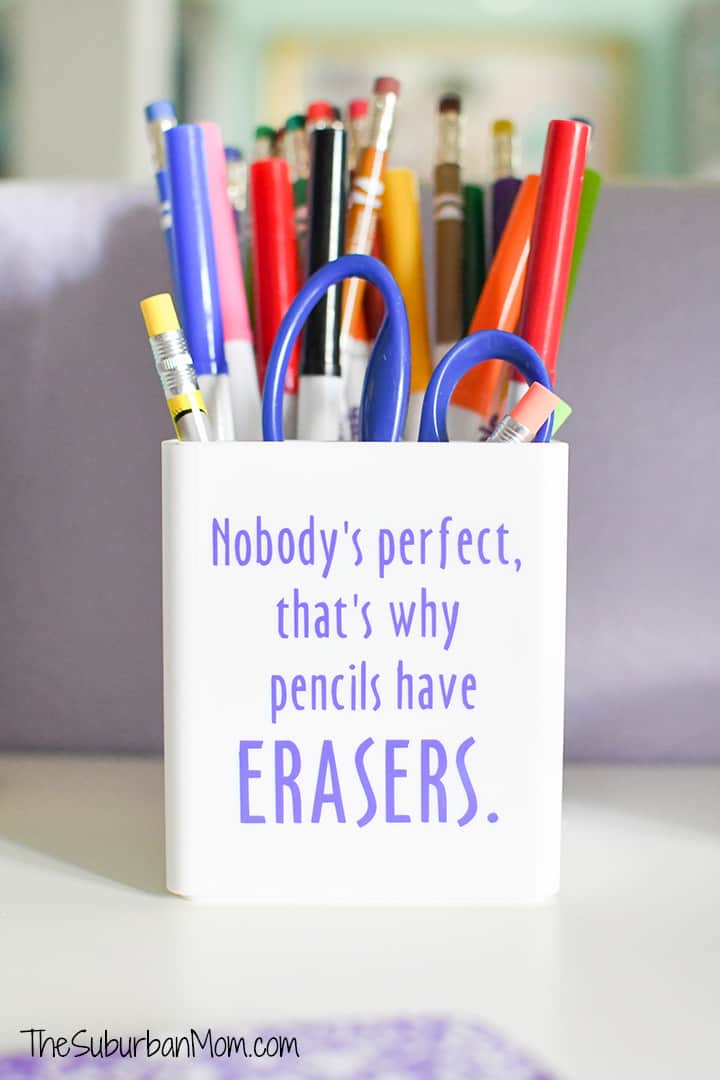 pencil holder Cricut project