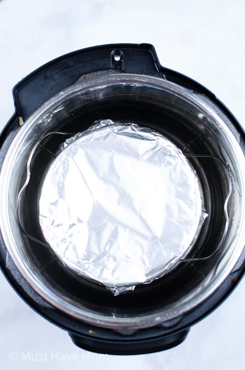 instant pot with foil lined trivet