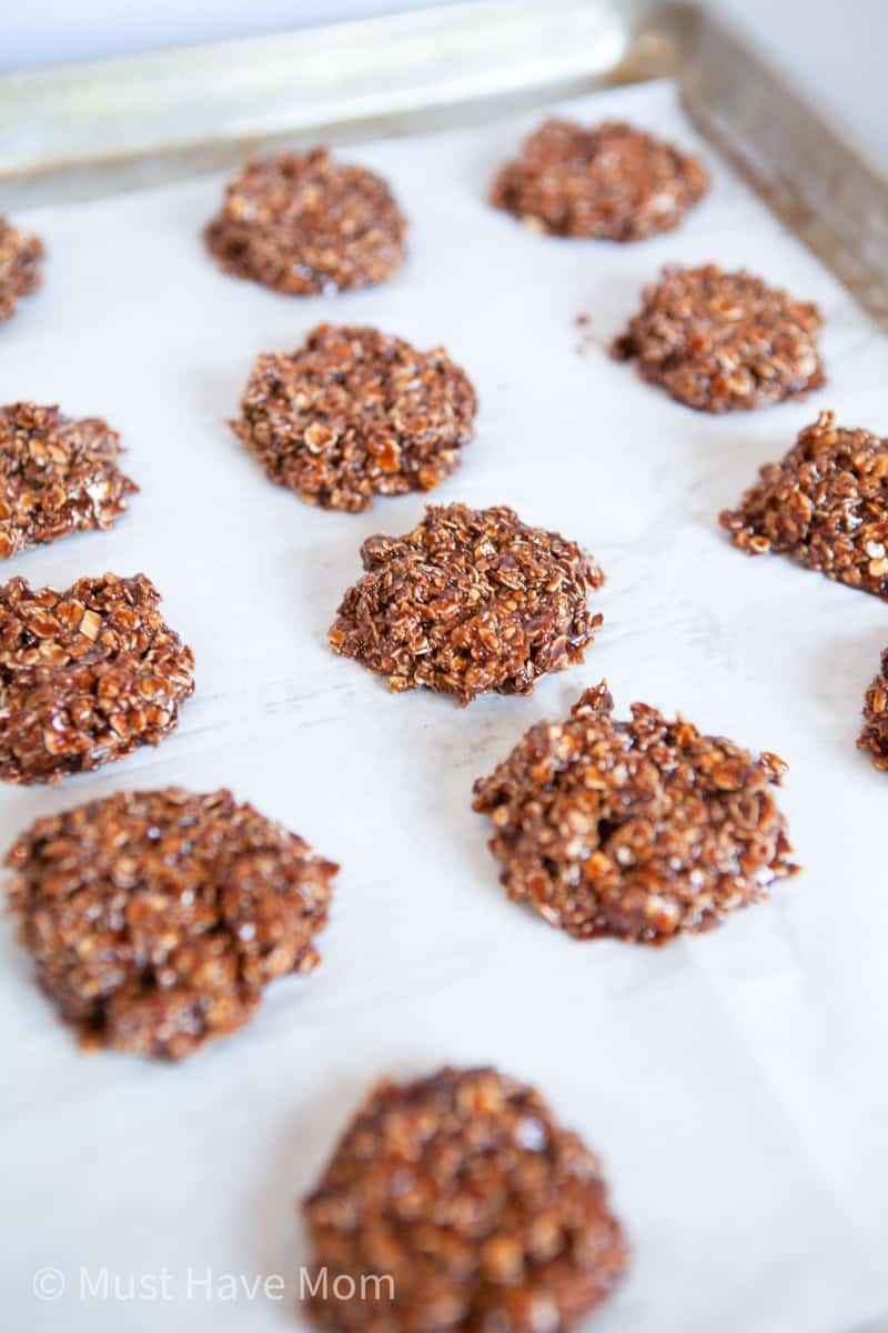 weight watchers chocolate cookies on cookie sheet