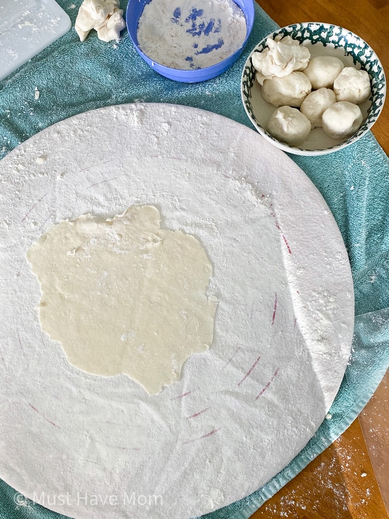 roll lefse dough flat