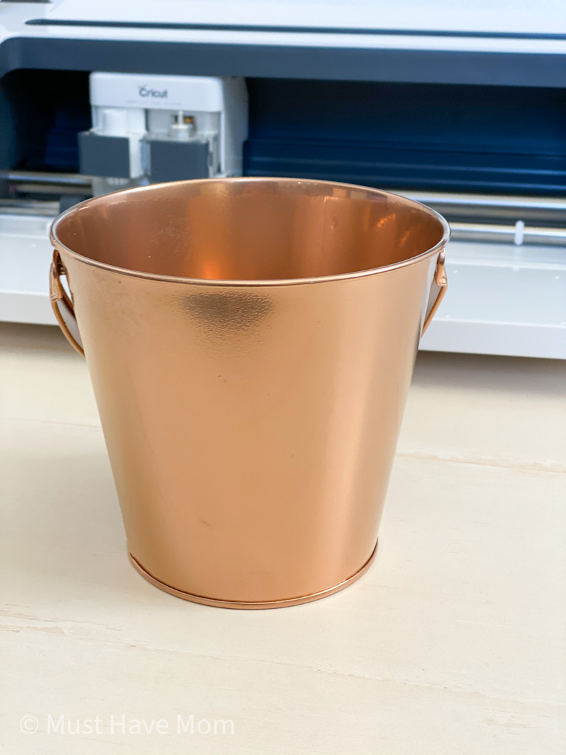 copper spray painted bucket