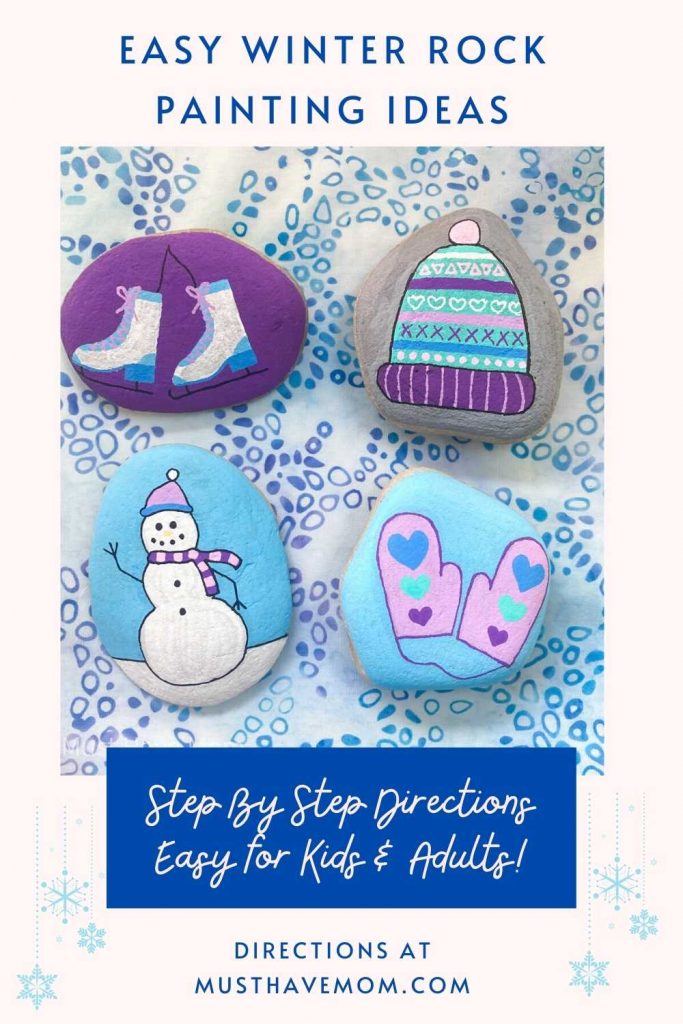 easy rock painting ideas for winter