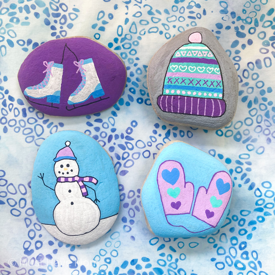 easy rock painting ideas for winter