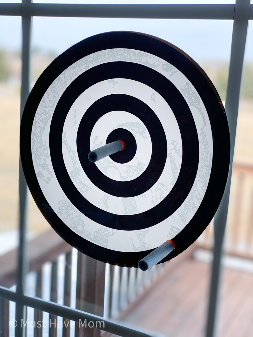 DIY window cling nerf gun target