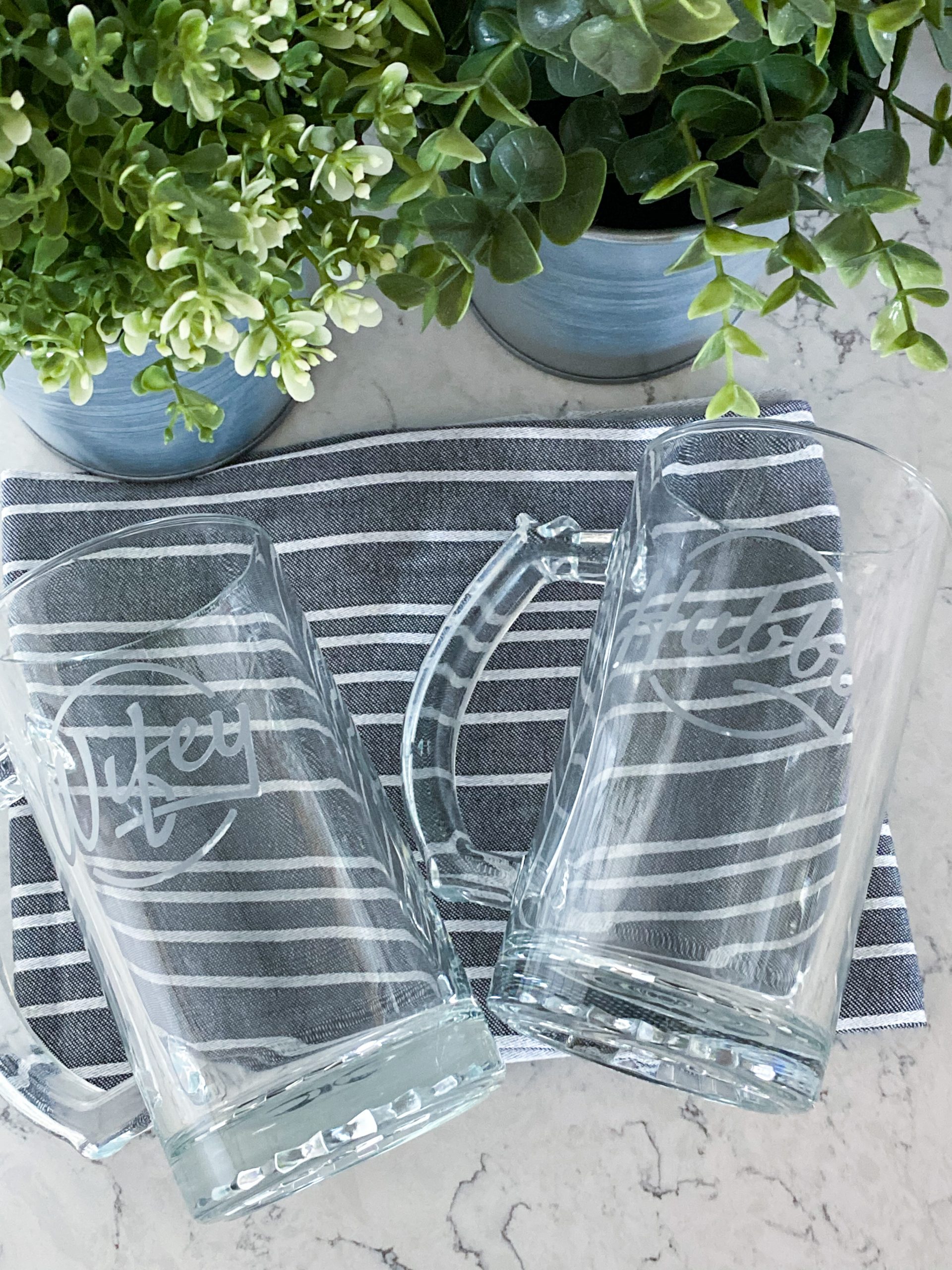 DIY Glass Etching Designs Wedding Gift Ideas