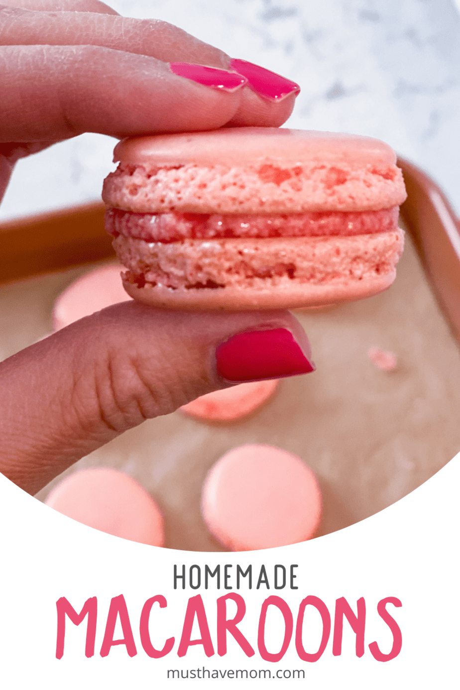 This easy homemade macaroon recipe is full of delicious strawberry flavor in every layer. Freeze-dried strawberries give it an amazing flavor.