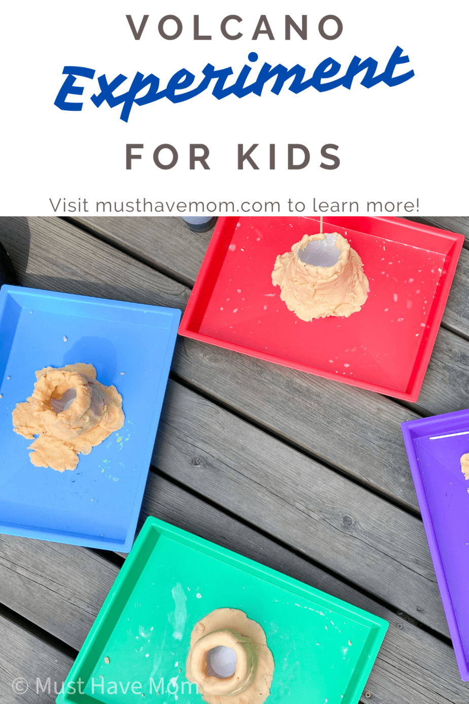 Volcano Experiment for Kids. Looking for a fun learning experiment for your kids? This volcano experiment for kids is so easy to make and provides a lot of fun. #musthavemom #kids #experiment