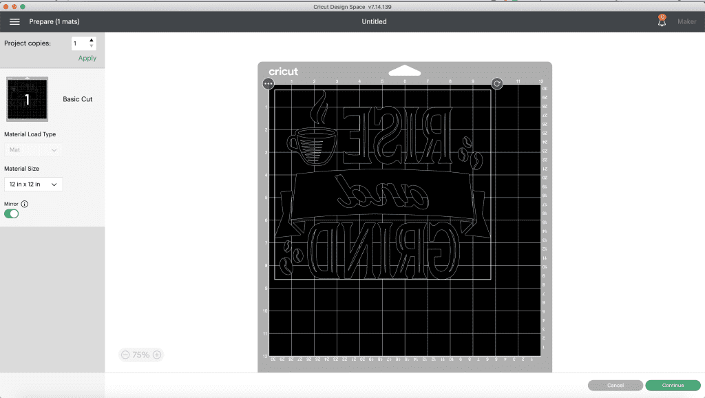 how to cut a file in design space