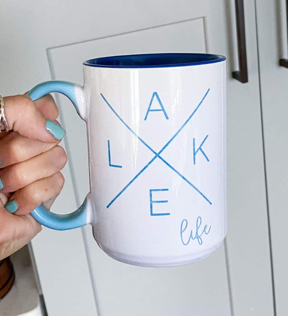 DIY lake life mug