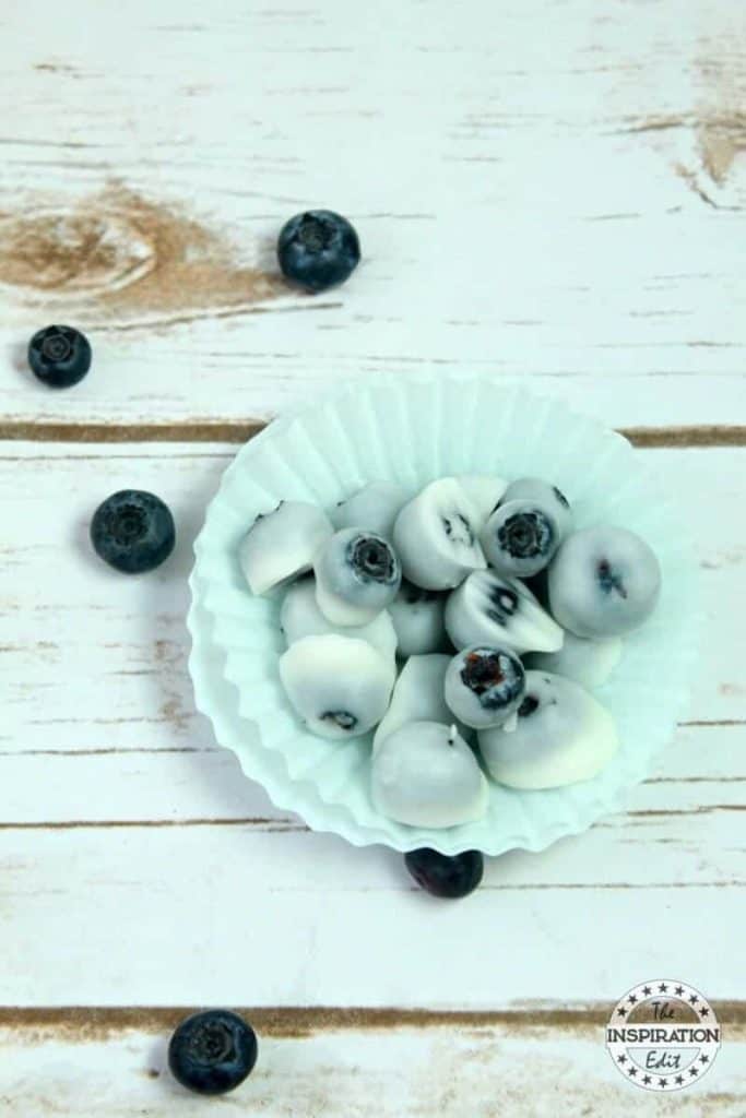 Frozen yogurt blueberry bites 
